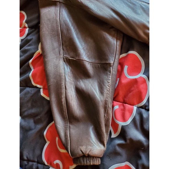 Jacqueline Ferrar Women's Brown Leather Coat with Hood & Tie Waist, Size XL Good - Picture 12 of 14